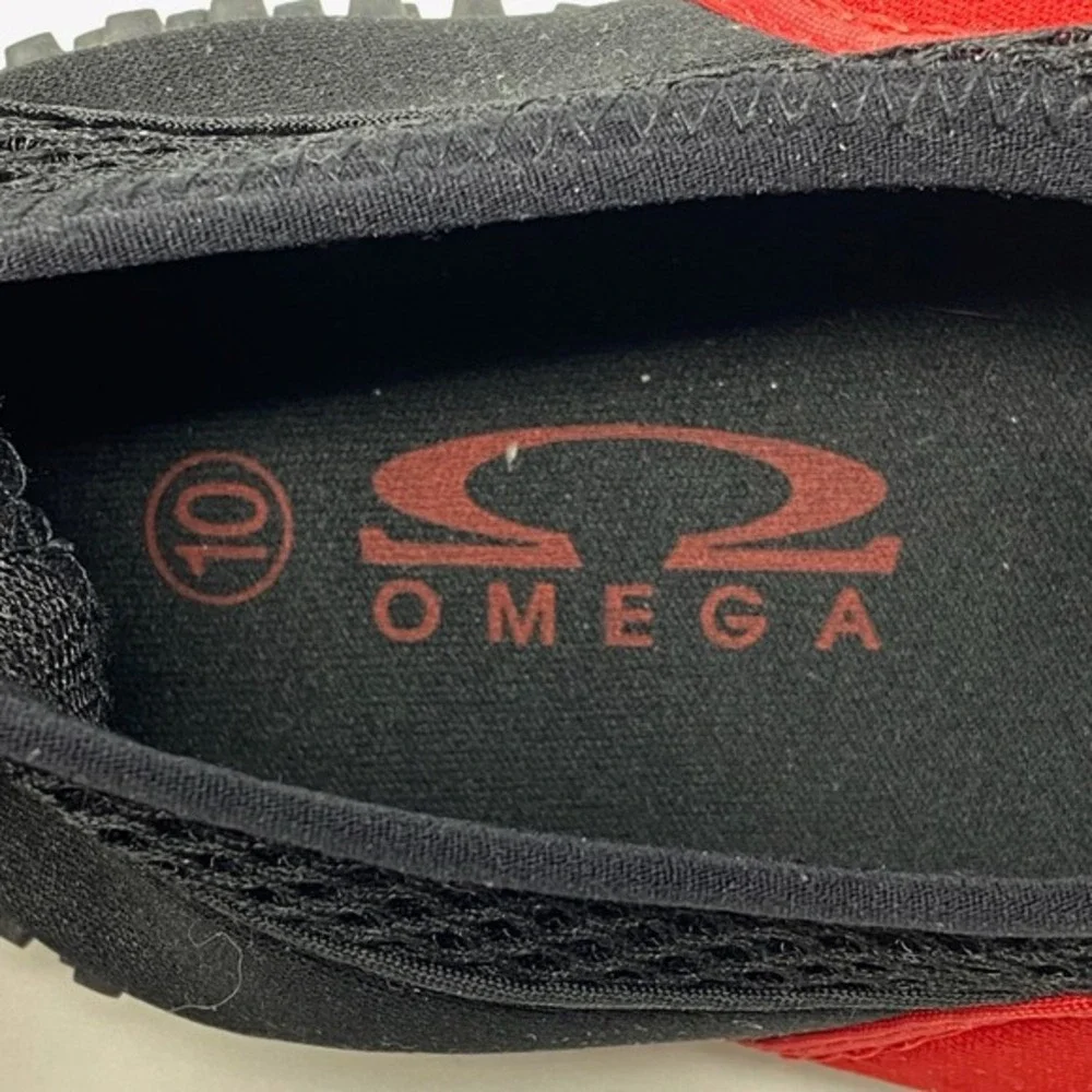 Omega Water Shoes Mens 10 Womens 11.5‎ Black Red Neoprene Mesh Slip On Beach
